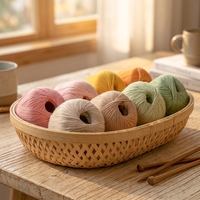Benang Rajut Campuran Katun Halus Sutra Musim Panas 50g untuk Merajut Tangan, Menenun, Merenda, DIY Selendang, Topi