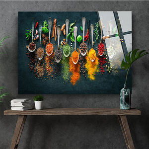 Cucina ristorante cucchiaio di <span class=keywords><strong>vetro</strong></span> temperato grande parete moderna parete arte cristallo astratto pittura di <span class=keywords><strong>vetro</strong></span> disegni - Product Image 2