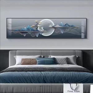Peinture décorative moderne et minimaliste pour chambre à coucher, style abstrait, murale de chevet, peinture murale de fond pour chambre principale - Product Image 3