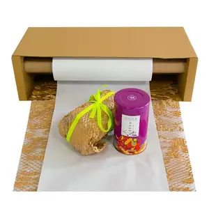 YJNPACK Shipping Protection Kraft Roll Dispenser Carton Packaging Cushion Honeycomb Wrapping Paper