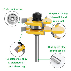 Carbide Tipped Router Bit 1/4 In Round Shank Straight Cut For Woodworking - Product Image 1