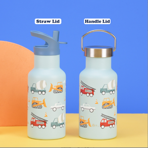 Per <span class=keywords><strong>bambini</strong></span> graziosa bottiglia d'acqua 350ml bottiglia sottovuoto stampata in acciaio inossidabile Mini fiaschetta isolata con doppio coperchi per il ritorno a scuola - Product Image 3