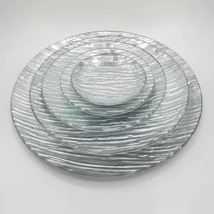 Wedding Glass Charger Plates Mirror Charger Opal Transparent Sustainable Wedding Glass Charger Plate