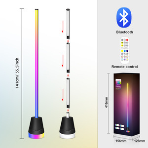 Lampe sur pied LED RGBIC à intensité variable avec fonction de synchronisation musicale réglable pour fêtes / éclairage intérieur - Product Image 2
