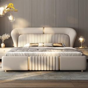 Lit Capitonnage Cuir de Haute Qualité Style Villa Moderne avec Rangement Latéral Gauche pour Chambre à Coucher Douillette Maison et Hôtel Disponible en Tailles <span class=keywords><strong>King</strong></span> et Queen - Product Image 2