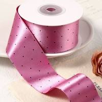 Ruban de satin brillant à pois colorés, simple face - 3 à 100 yards pour accessoires de cheveux, embellissements de col, robes et décorations florales