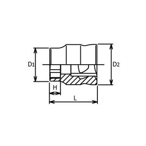 KOKEN - 3400MZ-12 Enchufe métrico hexagonal de 3/8 ''Serie Z-EAN 4991644030705 ENCHUFES DE MANO 3/8" - Product Image 2