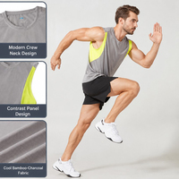 Débardeur de course sans manches personnalisé avec logo imprimé sur le côté, séchage rapide, respirant, léger, haut de gamme pour la gym et le fitness