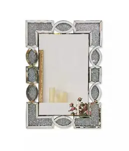 Hot Sale Espejos Spiegel Miroir Crushed Diamond Wand spiegel Art Mirrored Furniture Home Decor Faux Diamond Wand dekor Spiegel