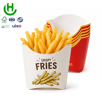 Boîte à frites personnalisée en carton anti-graisse, cuillère à frites, emballage alimentaire pour chips, conteneur jetable à emporter