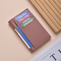 Portefeuille ultra-fin en cuir véritable pour femme, sur mesure, mini porte-cartes haut de gamme, léger, pour permis de conduire, vente en gros