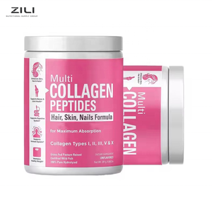 Hydrolysiertes Multi-Kollagen-Pulver Schönheitsprodukte Haut Haar Nagel Gelenkunterstützung Vitamin C Hyaluronsäure Grasgefüttertes Kollagen - Product Image 1