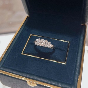 Bague en argent pur S925 Wenchi, modèle papillon fantôme, incrustation de diamant haute qualité, luxe léger et raffiné - Product Image 1