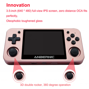 Anbernic <span class=keywords><strong>RG350M</strong></span> Lecteur de jeu portable Écran IPS 3.5 "16GB 2500mAh 4770 Dual-Core Open Source System Alloy Shell Champagne Pink - Product Image 4