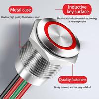 Interrupteur tactile momentané ou à enclenchement, étanche IP68, en acier inoxydable, pour contrôle industriel électronique, 12mm, 16mm, 19mm, 22mm