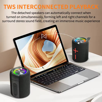 Altavoz Inalámbrico Portátil 2 en 1, Resistente al Agua IPX6, Magnético, Doble Altavoz, Luces RGB, Emparejamiento TWS, Batería de 3000-5000 mAh, Salida de 3W