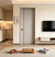 Portes intérieures modernes minimalistes en bois massif avec panneaux muraux, adaptées aux résidences, hôtels, appartements et projets d'aménagement.