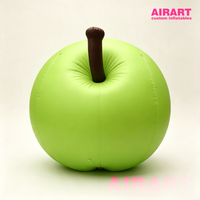 Statue publicitaire gonflable Pomme Verte pour la décoration d'événements en centre commercial, Ballon gonflable vert personnalisé pour idées de fêtes