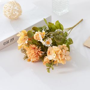 Ramo de Flores Artificiales Baihuabang, Rosas Blancas, Hortensias, Margaritas, Flores de Seda y Plástico, Decoración de Interiores para el Hogar, Estilo Nórdico - Product Image 3