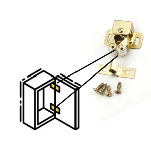 Set di 12 serrature per mobili a doppio rullo e a molla, 6 argento e 6 oro, con viti, sicure e affidabili per applicazioni in camera da letto - Product Image 6