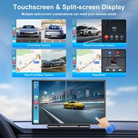 Bestsonic Pantalla Inalámbrica Carplay de 9 Pulgadas 720p con Cámara de Reversa, Pantalla Táctil Inteligente Portátil para Auto, RGB, 1 Año de Garantía, Compatible con Todos los Autos