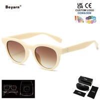 Lunettes de soleil tendance haut de gamme Boyarn pour femmes avec verres UV400, nouvelle mode, monture ronde, visière solaire pour adultes