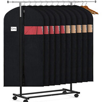 Housse de protection lavable en non-tissé pour costume et manteau avec fenêtre transparente, sac de rangement pour vêtements, sac de garde-robe suspendu avec logo personnalisé