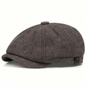 Casquette plate vintage en tweed, style gavroche 8 panneaux, unisexe, décontractée, sportive, toutes saisons, vente en gros - Product Image 5