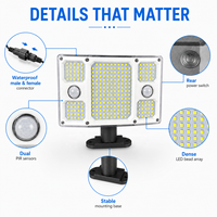 Lampe murale solaire à LED, éclairage de jardin, décoration extérieure, lumière de garage avec télécommande, sécurité, étanche
