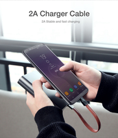 2A Portable Gantungan Kunci USB Pengisian Kabel untuk iPhone untuk Samsung untuk Huawei