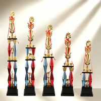 Trophée de championnat en plastique multicouche de qualité supérieure, coupe de récompense sportive avec logo personnalisé, plusieurs tailles pour événements scolaires et d'entreprise