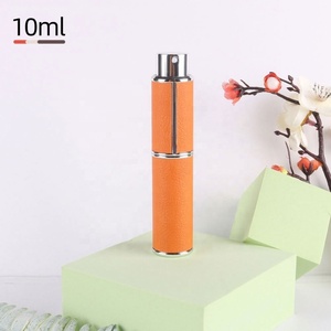 Customized <b>10ml</b> Leather Perfume Refill Spray <b>Bottles</b> Metal Portable Travel Refillable Fragrance Atomizer Cosmetic - Product Image 2