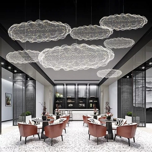 Lámparas <span class=keywords><strong>de</strong></span> Techo LED <span class=keywords><strong>de</strong></span> Malla <span class=keywords><strong>de</strong></span> Hierro Tejidas a <span class=keywords><strong>Mano</strong></span>, Estilo Nórdico Industrial, para Comedor, Escalera, Sala <span class=keywords><strong>de</strong></span> Estar, Lámpara <span class=keywords><strong>de</strong></span> Araña con Forma <span class=keywords><strong>de</strong></span> Nube - Product Image 2