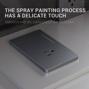 Interrupteur mural et prise avec panneau tactile, style électrique sud-américain, 16A 250V, design minimaliste, matériau PC - Product Image 2