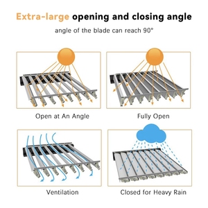 Pérgola Bioclimática Motorizada con Revestimiento Impermeable y Antioxidante de Aluminio, con Iluminación LED, <span class=keywords><strong>para</strong></span> Villas y Resorts con Vista al Océano - Product Image 6