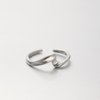 Bague ouverte réglable en alliage de zinc EDGE Fashion, forme irrégulière, or et argent, style sculptural moderne, pour femme
