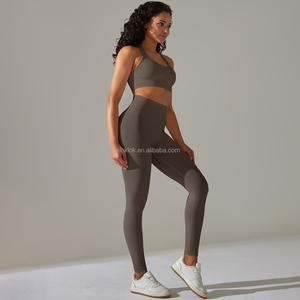 Conjunto Deportivo Ligero para Mujer, Personalizado OEM, Sujetador Deportivo y Leggings, Ropa de Yoga Sostenible, Leggings para Entrenamiento - Product Image 3