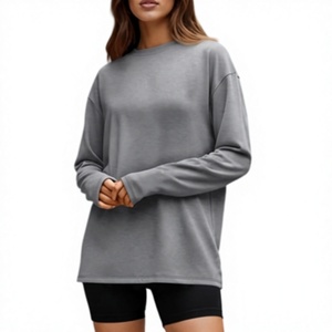 Camisetas de Manga Larga Extra Grandes para Mujer, al por Mayor, con Logotipo Personalizado OEM, Directo de Fábrica, Tops de Otoño 2026, Camisetas Básicas Casuales, Ropa Y2K - Product Image 1