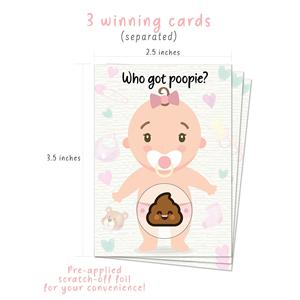 Nouveau design Baby Shower <span class=keywords><strong>Raffle</strong></span> Card Game Poopie Pattern Scratch Off Lottery <span class=keywords><strong>Tickets</strong></span> Party Card Designs - Product Image 5
