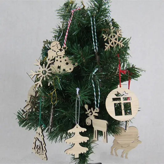 Рождественская елка, Бамбуковая деревянная подвесная бирка, декоративная бирка