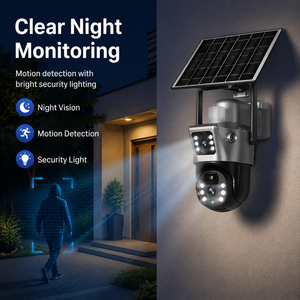 Precio de Fábrica Cámara Solar 4G de Seguridad Exterior con Detección Humana por IA V380, Doble Lente, Visión Nocturna, Almacenamiento en la Nube y Panel Solar - Product Image 6