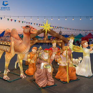 SGFL059 haute qualité jésus thème soie lanterne Festival décoration grandeur nature Figure Festival lanterne pour centres commerciaux - Product Image 1