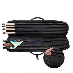 Fábrica BSCI OEM, Estuche para tacos de billar de alta capacidad, 7 compartimentos, 3 culatas, 4 varillas, Bolsa blanda para tacos de billar - Product Image 1