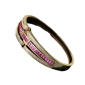 Juego de Anillos y Brazaletes de Aleación Chapada en Oro con Circonita Cúbica, Estilo Indio, para Novia, Compromiso, Boda, Fiesta, para Mujer - Product Image 5