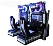 Machine d'arcade de course à monnayeur, simulateur de conduite avec volant, jeu vidéo 2 joueurs pour centre de jeux et parc d'attractions