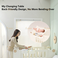 Lit bébé multifonctionnel moderne OEM ODM personnalisé, parc pour bébé convertible, canapé-lit en HDPE avec rangement et roulettes pivotantes pour chambre d'enfant