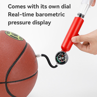 Pompe à vélo portable JOHORSE avec manomètre |   Gonfleur manuel pour ballons de basketball/football, pneus de vélo, sports de plein air - 30-50