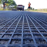 Géogrille en fibre de verre enduite de bitume, géomaille en fibre de verre pour le renforcement des sols meubles, construction routière