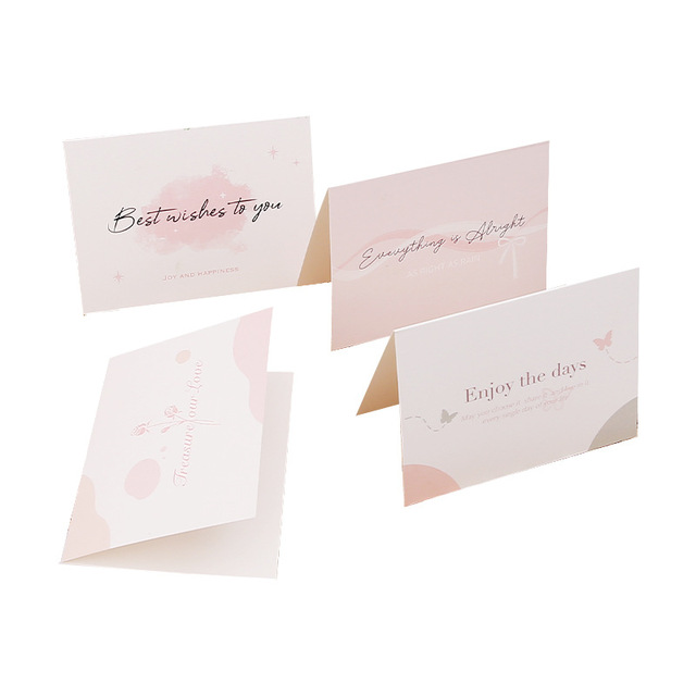 Thank You Card for Small Business Gold Foil Design Logo Postcard Business Card Embossed Hot Stamping Rose Gold Foil Card