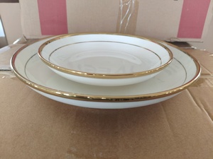 6inch-14inch sâu tấm với vàng rim ggk sứ trái cây tấm món ăn vàng gọng thực phẩm phục vụ tấm tái sử dụng sạc tấm - Product Image 4